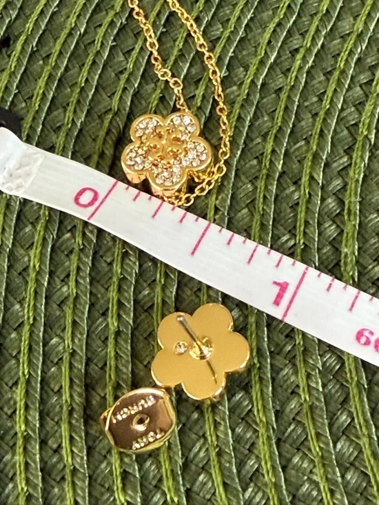 Tory Burch  KIRA  Pave  Crystal Necklace and Stud Earrings SET - Picture 8 of 8